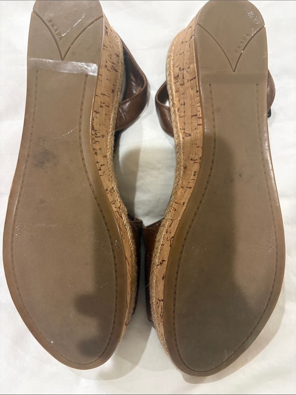 Prada Brown Leather Cross-Strap Slingback Heels - Picture 3 of 4
